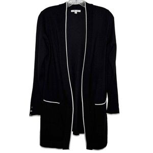 89th and Madison Women's Open Front Long Sleeves Button-Cuffs Cardigan Size L